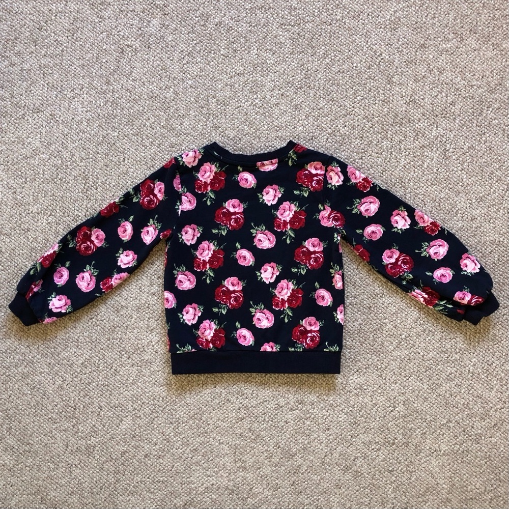 Janie and Jack Girl’s Navy Rose Sweatshirt - Picture 3 of 7